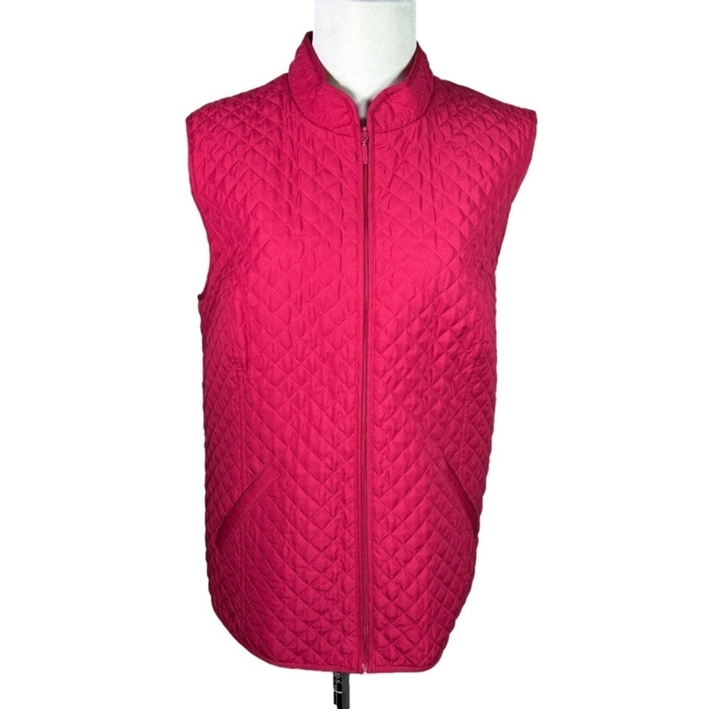 Chico's Fuchsia Pink Quilted Vest Chico's Size 2